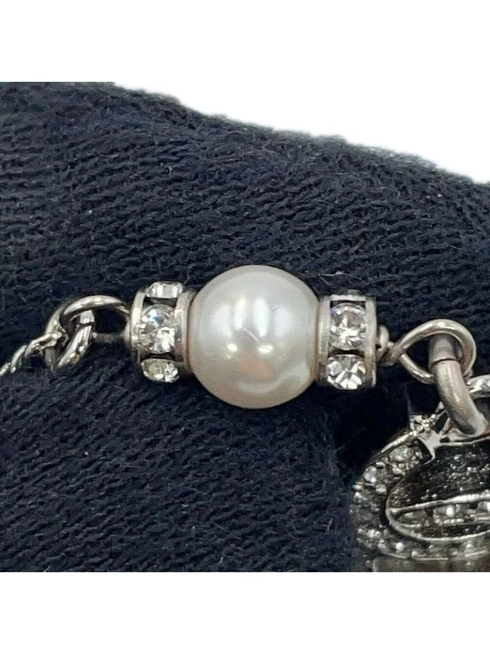 Chanel Bracelet CC Logo Icon Line Stone Faux Pearl - Picture 6 of 10